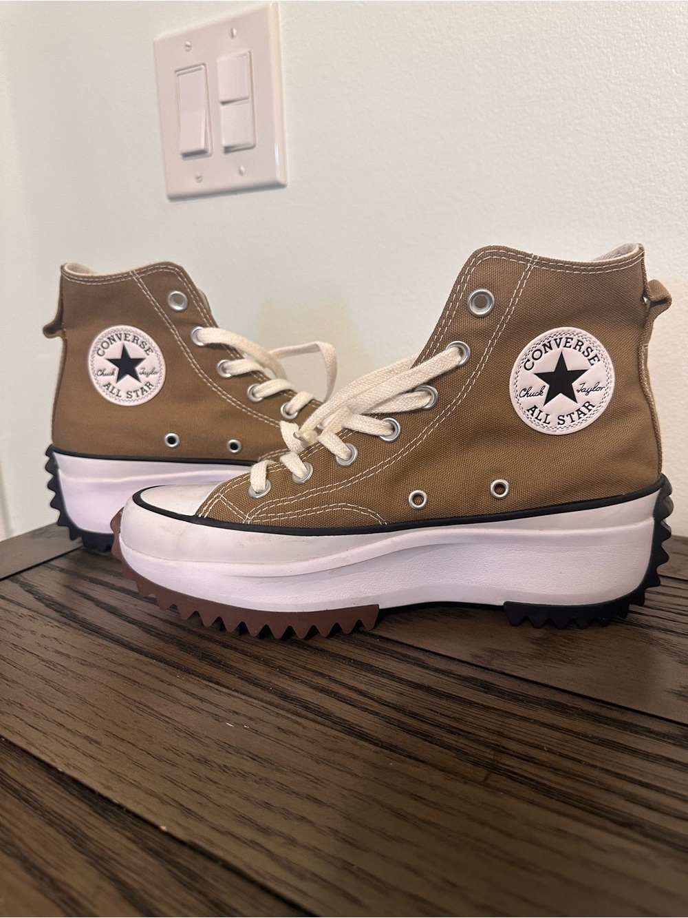 Converse Women’s Lace-Up Platform High Top Boots - Tan